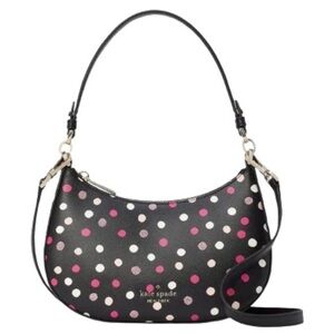 Kate Spade Staci glimmer polka dot half moon shoulder bag crossbody NWT